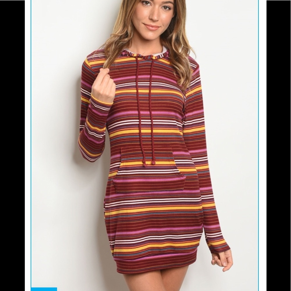 NWOT! Striped Hoodie Dress/Tunic